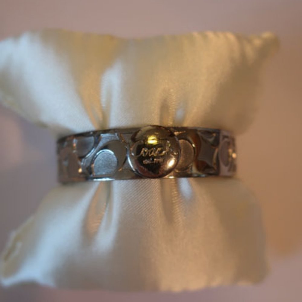 Coach Silver Logo Bangle Bracelet*